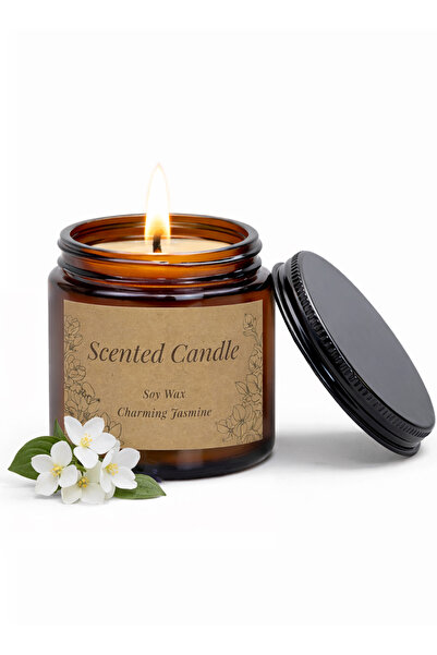 L&Wen شموع معطرة، شمعة علاج عطري فاخرة للمنزل 100 غرام (ياسمين ساحر)