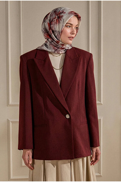 SilkTouch Red Botanical Pattern Organic Scarf