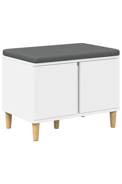 vidaxl Bancă pentru hol cu pernă cu raft cu ușă Alb 60 x 38 x 46 cm