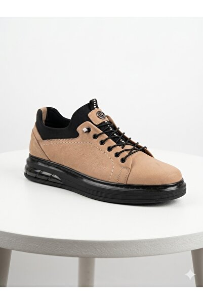 GAMZE 718 Sand Nubuck Balloon Sole Genuine Leather Casual Men's Shoes