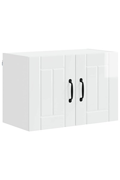 vidaxl Dulap suspendat de bucătărie cu ușă Alb lucios 60 x 31 x 40 cm
