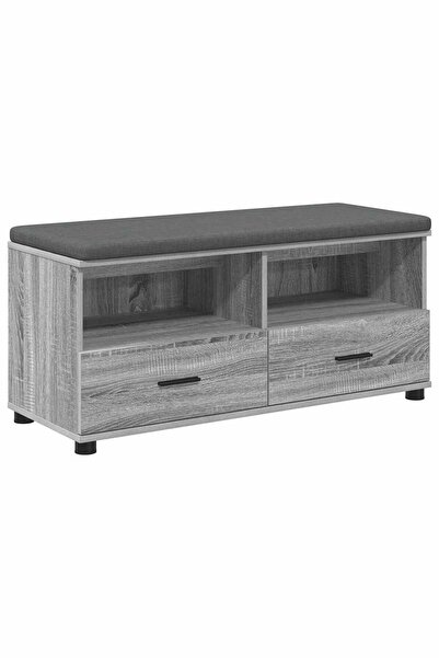 vidaxl Bancă pentru hol cu pernă cu sertar Sonoma gri 100 x 38 x 46 cm