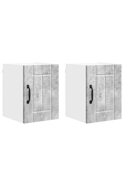 vidaxl Dulap de bucătărie Lucca 2 pcs Gri din beton 30 x 31 x 40 cm