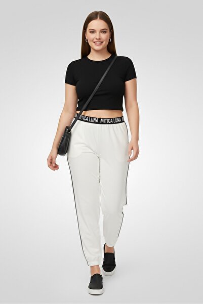 Nautica Women Regular Fit Brand Logo Sweatpants, White