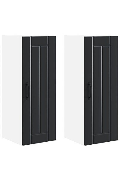 vidaxl Dulap de bucătărie 2 pcs Negru 30 x 31 x 80 cm Lemn compozit