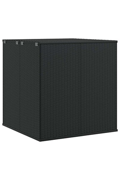 vidaxl Ladă grădină pentru perne, negru, 100x97,5x104 cm, ratan PE
