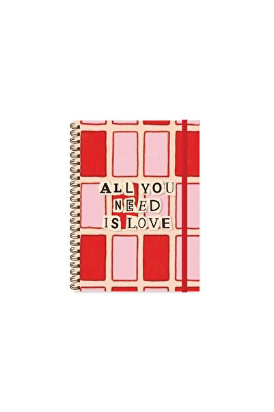 KESKİN COLOR Keskin 16.5 X 22.5 Striped Spiral Vibes Notebook - Love