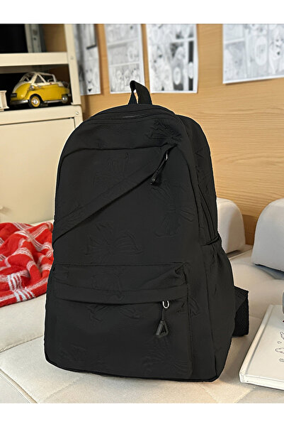 Take Two By Styli Black Textured Backpack