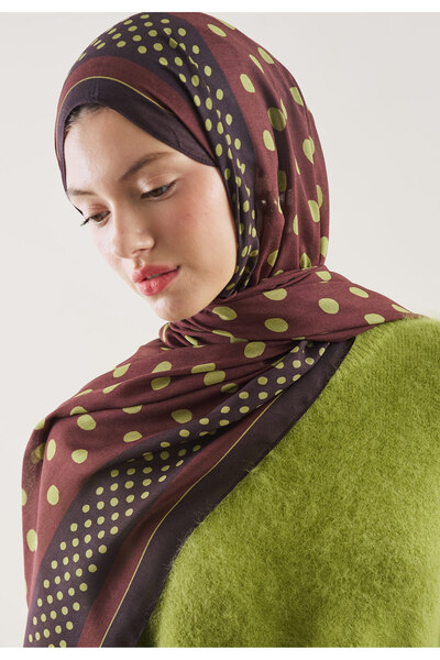 Freshscarfs ΣΑΛΙ ΡΑΜΙ ΜΕ ΣΧΕΔΙΟ ΠΟΥΑΝΤΙΕ ΚΟΚΚΙΝΟ ΒΟΡΝΤΟ