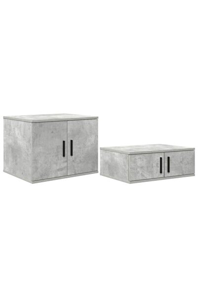 vidaxl Dulap de depozitare 2 pcs Gri din beton 118 x 41 x 40 cm