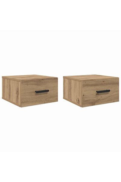 vidaxl Dulap de noapte 2 pcs Stejar Artizanal 35 x 35 x 20 cm