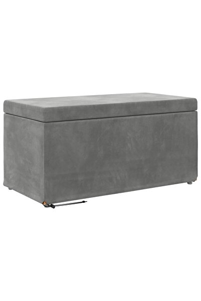 vidaxl Taburet Gri închis 81 x 41 x 40 cm Catifea și lemn stratificat