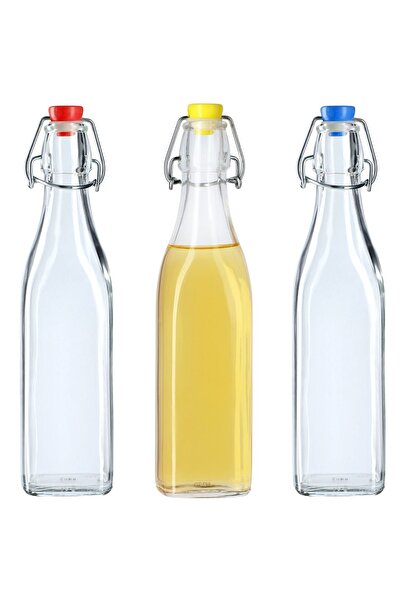 KADAX Sticlă de sticlă 0,5 l 500 ml pentru lichioruri de vin, 3 bucăți cu dop...