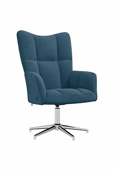 vidaxl Scaun de relaxare, albastru, catifea