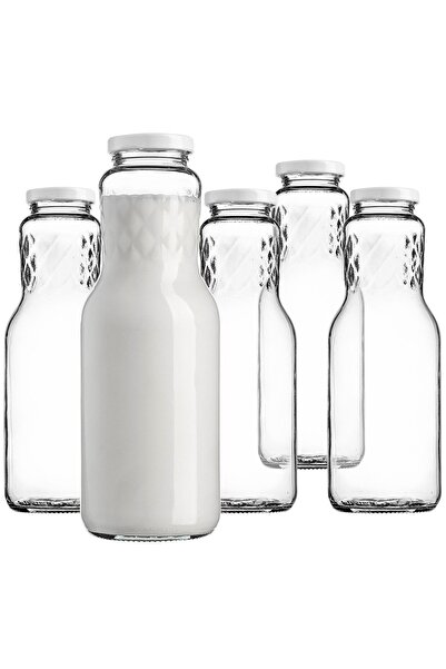 KADAX Sticlă de sticlă 1L 1000 ml pentru lapte, pentru lapte, suc, apă, băutu...