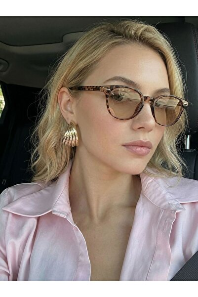 funeyes Buggy Leopard Printed Li Soft Brown Sunglasses