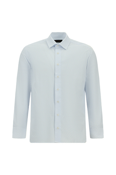 Abdullah Kiğılı Long Sleeve Slim Fit Slim Fit Printed Cotton Shirt