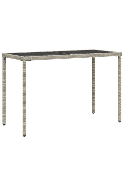 vidaxl Masă de grădină cu blat din sticlă gri deschis, 115x54x74 cm