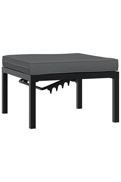 vidaxl Scaun de grădină cu pernă, negru, aluminiu