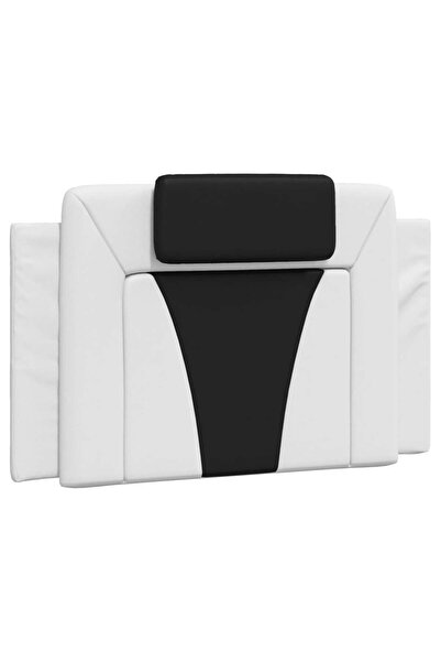 vidaxl Pernă pentru tăblie pat, Viana, alb și negru, 80 cm, piele artificială