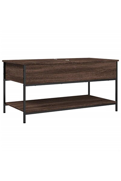 vidaxl Măsuță de cafea stejar maro 100x50x50 cm lemn prelucrat/metal