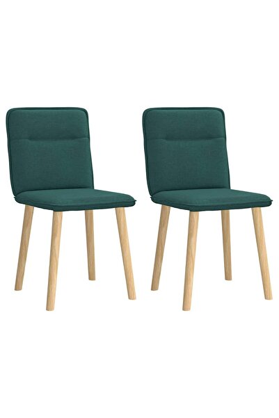vidaxl Scaune de bucătărie, 2 buc., verde închis, material textil