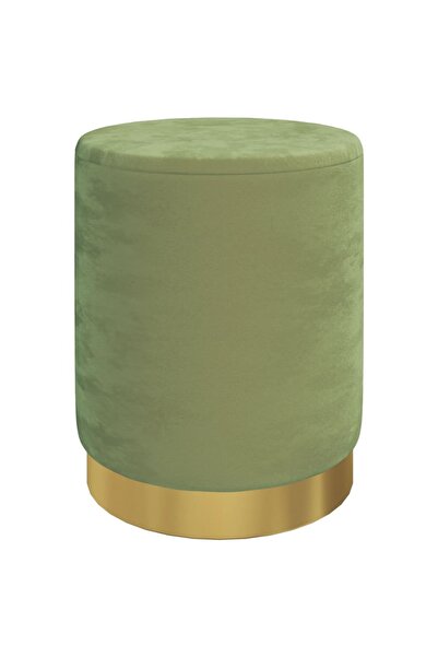 vidaxl Taburet depozitare rotund, verde muştar, catifea 31 x 37 cm