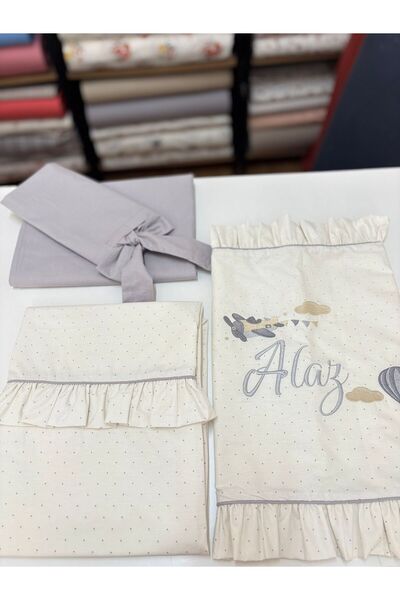 GAYE EV TEKSTİLİ 100% Cotton Oeko-Tex Certified Embroidered Baby Bedding Set