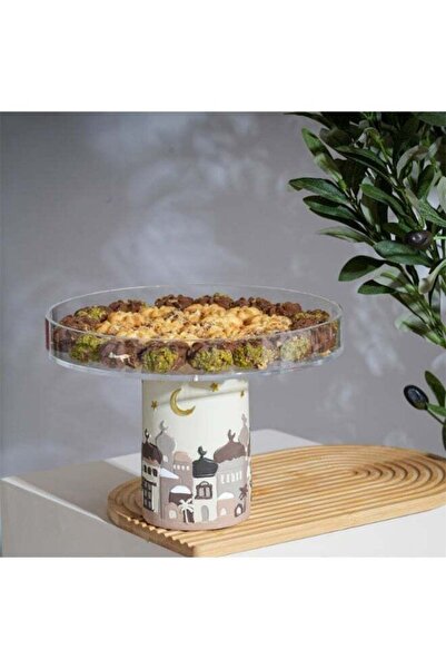 Generic Luxury Ramadan Serving Stand – Premium Hand-Painted Base with Clear A...