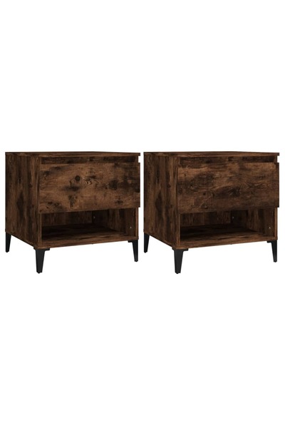 vidaxl Mese laterale 2 buc. stejar fumuriu 50x46x50 cm lemn compozit
