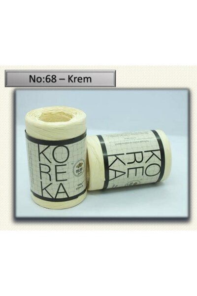 Milano Koreka N: 68 Krem, Açık Hasır Rafya El Örgü İpliği 100 gr. 220 mt.