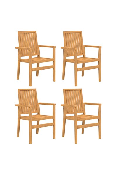 vidaxl Scaune grădină stivuibile 4 buc. 56,5x57,5x91 cm lemn masiv tec