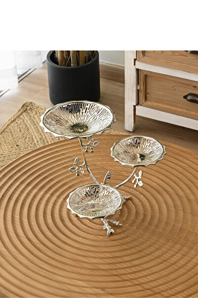 SQUALO Squalo Perforated Dessert Plate, 3 Sections, Branches – Exquisite Deta...