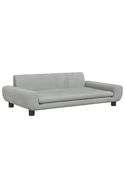 vidaxl Canapea pentru copii, gri deschis, 100x54x33 cm, catifea