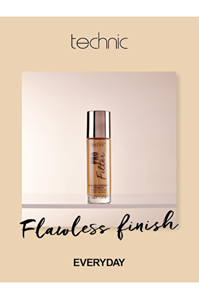 TECHNIC Pro Filter Foundation - Deep | 33ml Full Coverage Matte Liquid Base