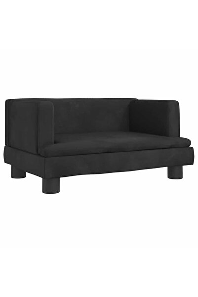vidaxl Canapea pentru copii, negru, 60x40x30 cm, catifea