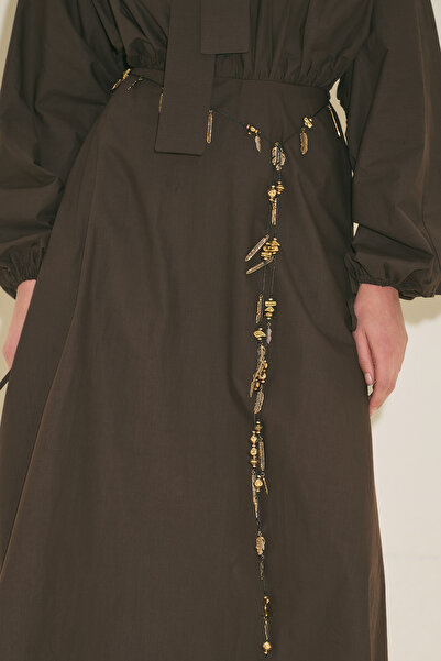 Manuka تصميم الورقة حزام برونزي - أسود