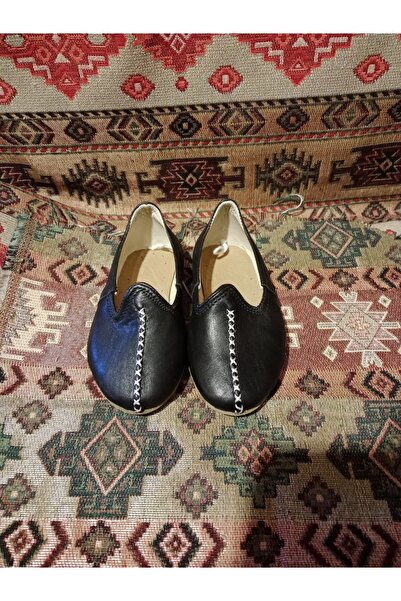 Mekapçı İhsan Black Unisex Children's Yemeni/Çarık Genuine Leather 24-25-29 Size