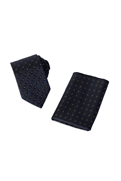 Abdullah Kiğılı مجموعة من قطعتين حرير كريست ميكسد دي منقوش تتضمن ربطة عنق ومنديل