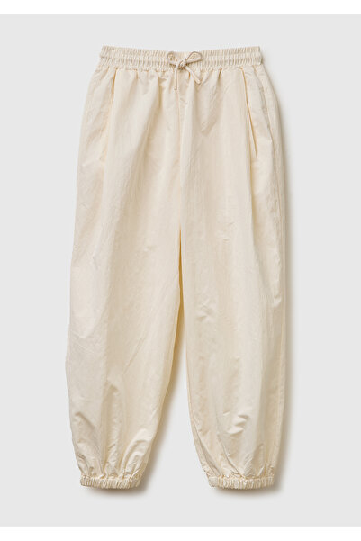 United Colors of Benetton Κοριτσίστικο παντελόνι με κεντημένο λογότυπο εκρού ...