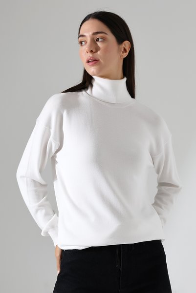 Lavinza Long Sleeve Drawstring Turtleneck Knitwear Sweater Relaxed Fit Casual Stylish Women's Sweater