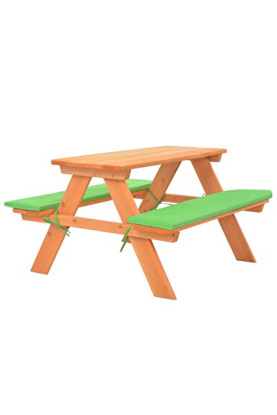 vidaxl Masă cu bănci pentru picnic copii 89x79x50cm lemn masiv brad