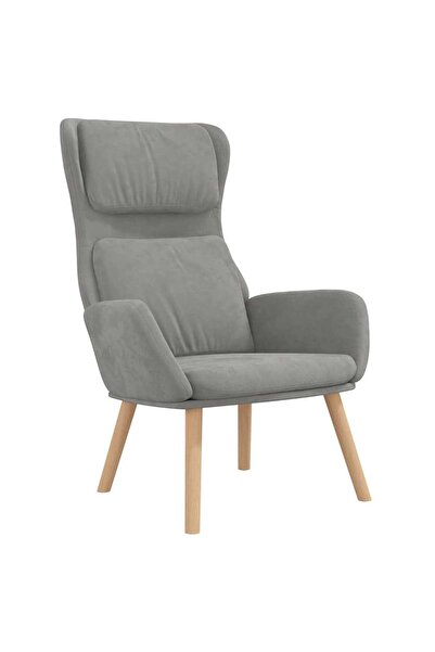 vidaxl Scaun de relaxare, gri deschis, catifea