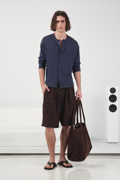 GIESTO lejer din material subțire CĂMAȘĂ ALBASTRU ÎNCHIS