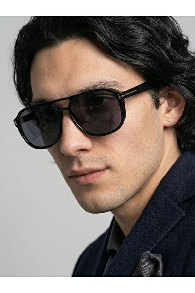 funeyes Harvey Black Unisex Double Bridge Sunglasses with Accessories Men's a...