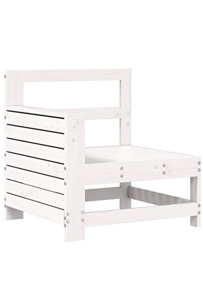vidaxl Canapea cu cotieră de grădină, alb, 69x62x70,5cm lemn masiv pin
