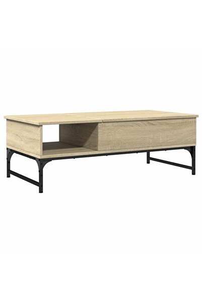 vidaxl Măsuță cafea stejar sonoma 100x50x35 cm lemn prelucrat și metal