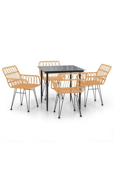 vidaxl Set mobilier de grădină, 5 piese, poliratan