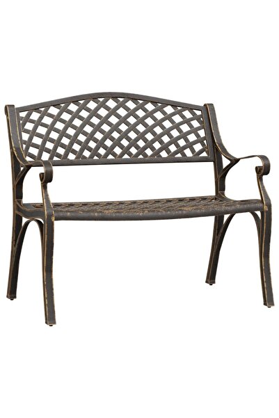 vidaxl Bancă de grădină, bronz, 102 cm, aluminiu turnat