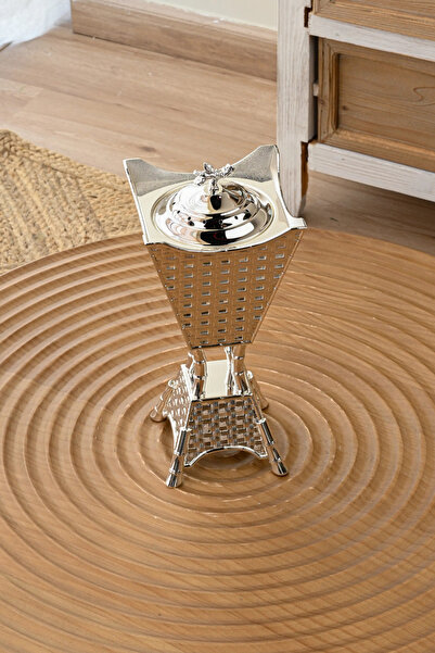 SQUALO Squalo Silver Incense Burner, Bamboo Pillars – Silver Nature for an Au...